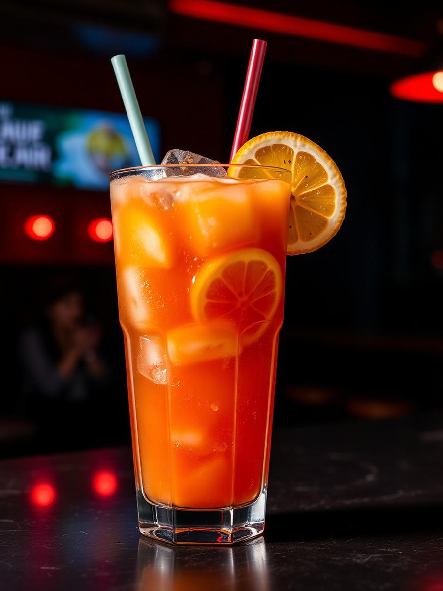 Copão tropical de frutas cítricas com gelo e rodelas de laranja